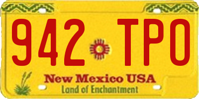 NM license plate 942TPO