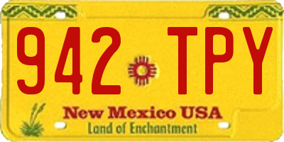 NM license plate 942TPY