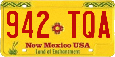 NM license plate 942TQA