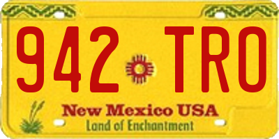 NM license plate 942TRO