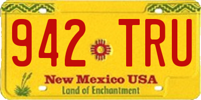 NM license plate 942TRU
