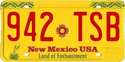 NM license plate 942TSB