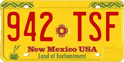 NM license plate 942TSF