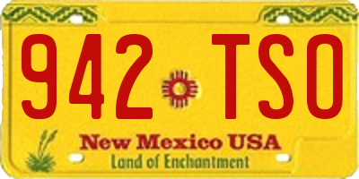 NM license plate 942TSO
