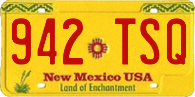 NM license plate 942TSQ