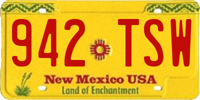 NM license plate 942TSW