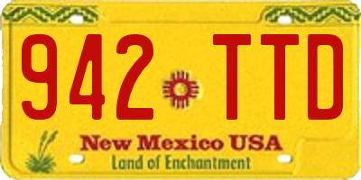 NM license plate 942TTD