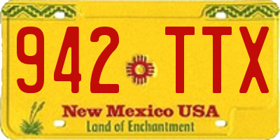 NM license plate 942TTX