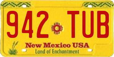 NM license plate 942TUB