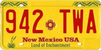 NM license plate 942TWA