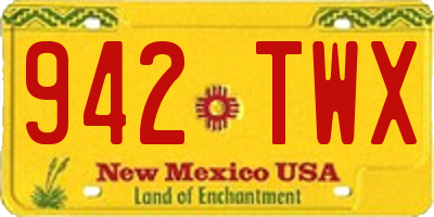 NM license plate 942TWX