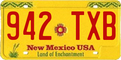 NM license plate 942TXB