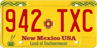 NM license plate 942TXC