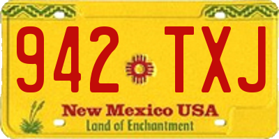 NM license plate 942TXJ