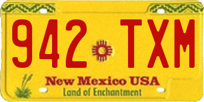 NM license plate 942TXM