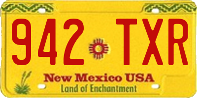 NM license plate 942TXR
