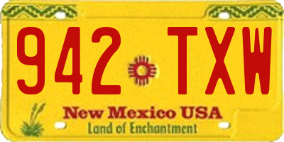 NM license plate 942TXW