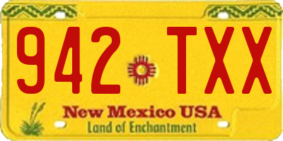 NM license plate 942TXX