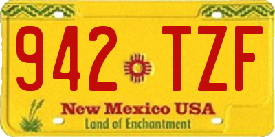 NM license plate 942TZF