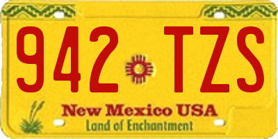 NM license plate 942TZS