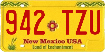 NM license plate 942TZU