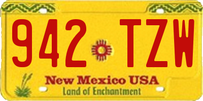 NM license plate 942TZW