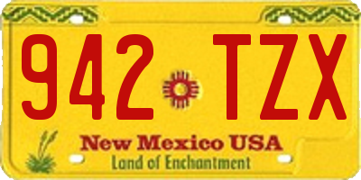 NM license plate 942TZX