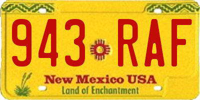 NM license plate 943RAF