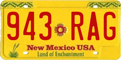 NM license plate 943RAG