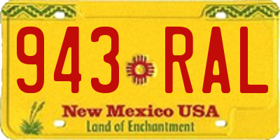 NM license plate 943RAL