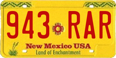 NM license plate 943RAR