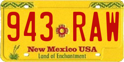 NM license plate 943RAW