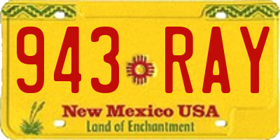 NM license plate 943RAY