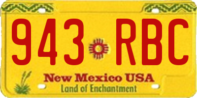 NM license plate 943RBC