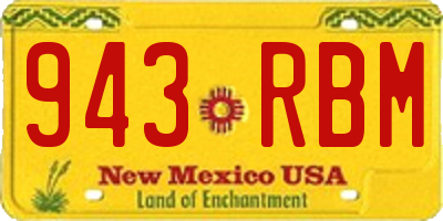 NM license plate 943RBM