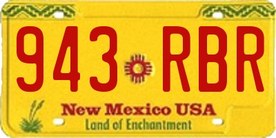 NM license plate 943RBR