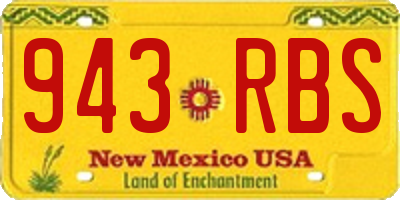 NM license plate 943RBS
