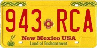 NM license plate 943RCA