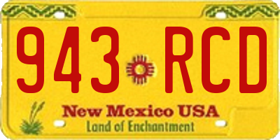 NM license plate 943RCD