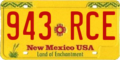 NM license plate 943RCE