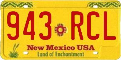 NM license plate 943RCL