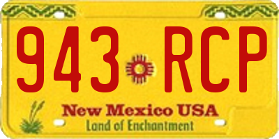 NM license plate 943RCP