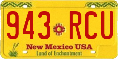 NM license plate 943RCU