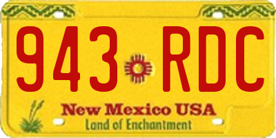 NM license plate 943RDC