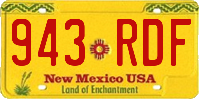 NM license plate 943RDF