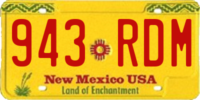 NM license plate 943RDM
