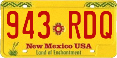 NM license plate 943RDQ