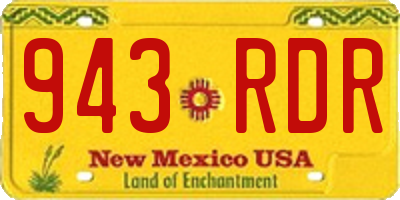 NM license plate 943RDR