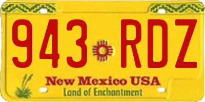 NM license plate 943RDZ