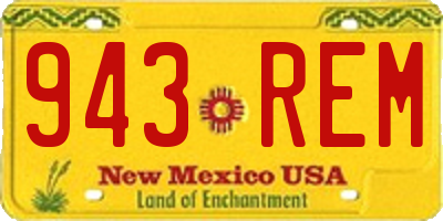 NM license plate 943REM